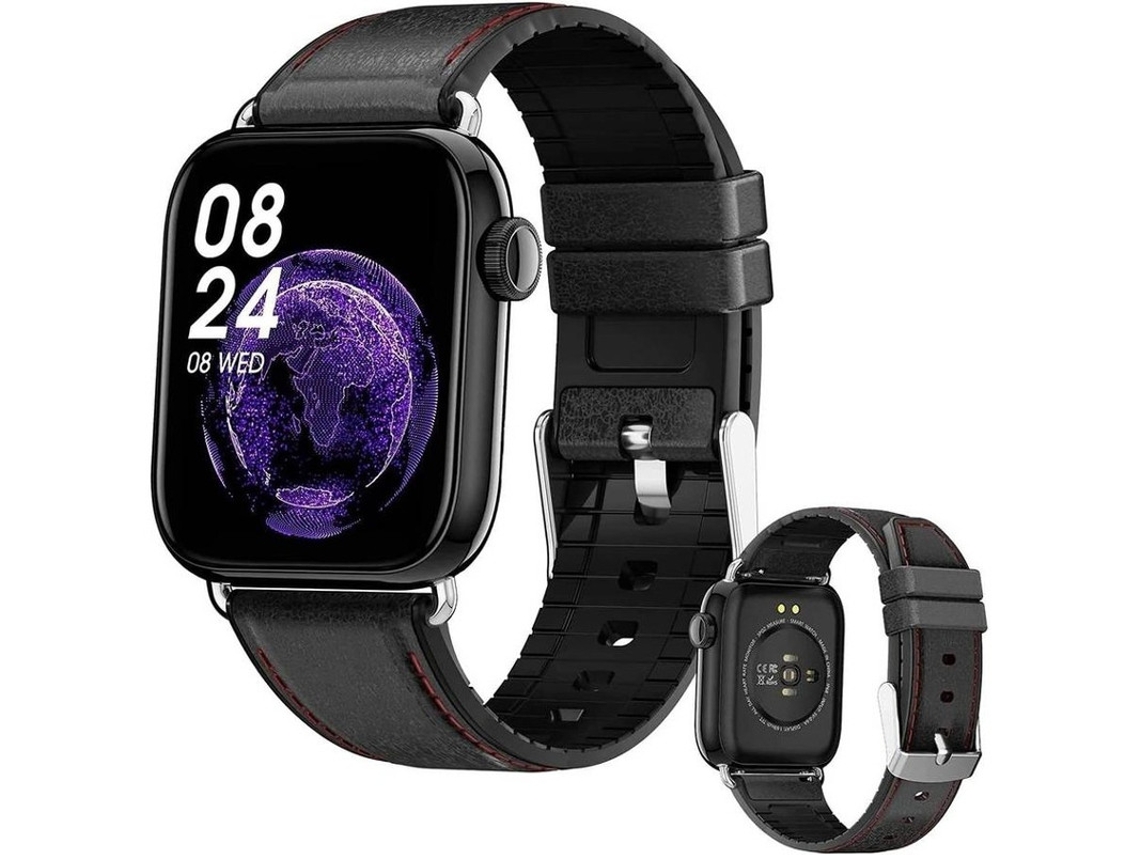 Reloj inteligente con monitor de actividad física, presión arterial, sueño y notificaciones de sangre para Android e iOS Yizhood (negro)