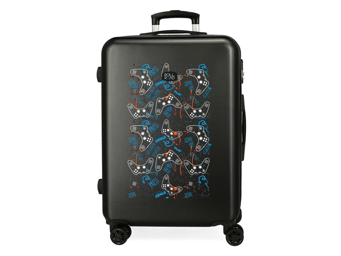 Maleta de Viaje Mediana ROLL ROAD ABS Roll Road Gamers Niño Negro (46x65x23cm - 56 L)