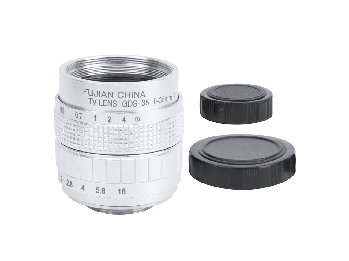 NEVEANCE Lente C Mount 35mm F1.7 para Cámara Sin Espejo, Enfoque Fijo, Accesorio para Televisión y Cine