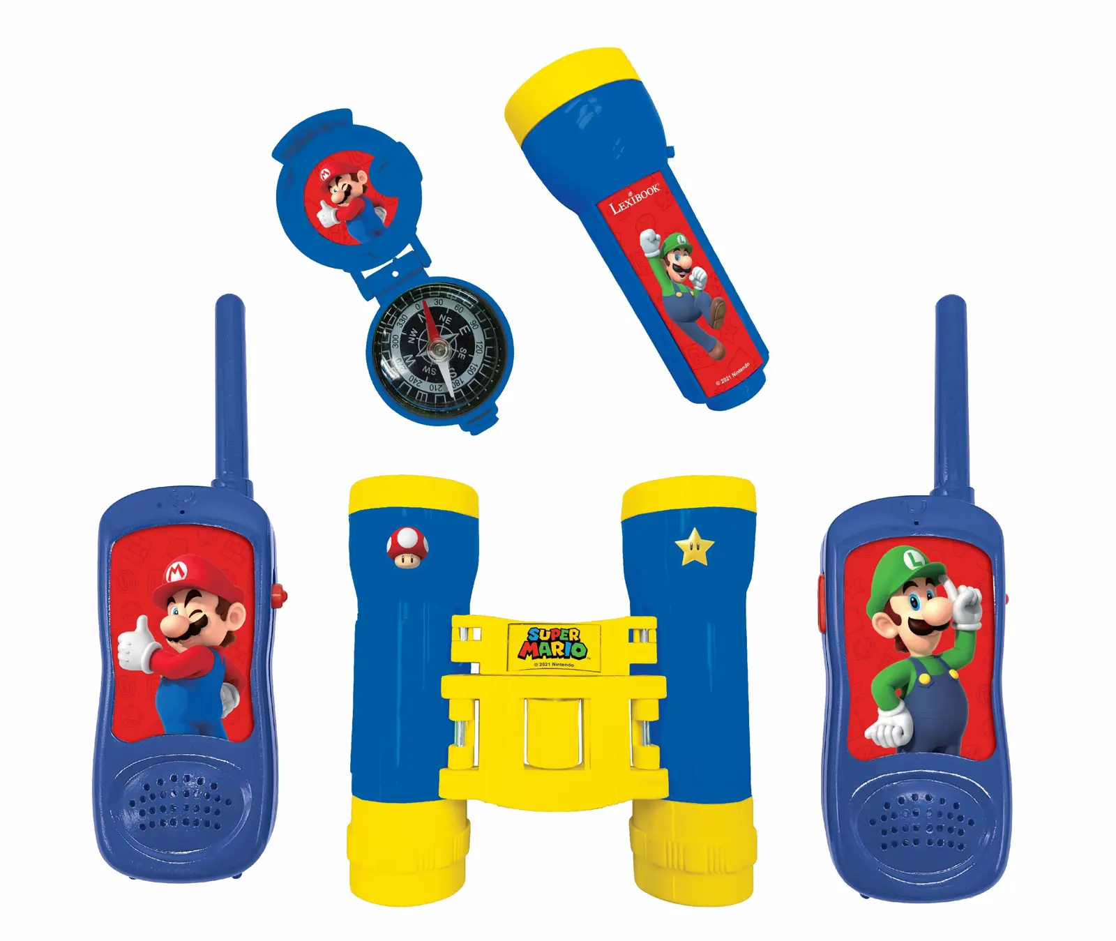 Super Mario Abenteuer-set Mit Walkie-talkies Bis 120 M, Fernglas Und Kompass