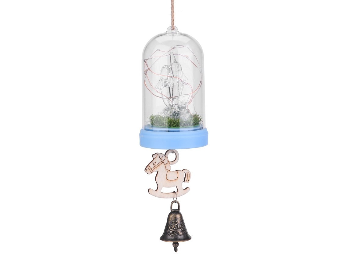 Móvil de plástico y vidrio con luces LED, decoración del hogar, campana colgante con delfín