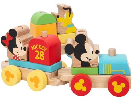 Juguete de Madera WOOMAX Tren de Mickey y Minnie (34x7,5x10 cm - 18 meses)