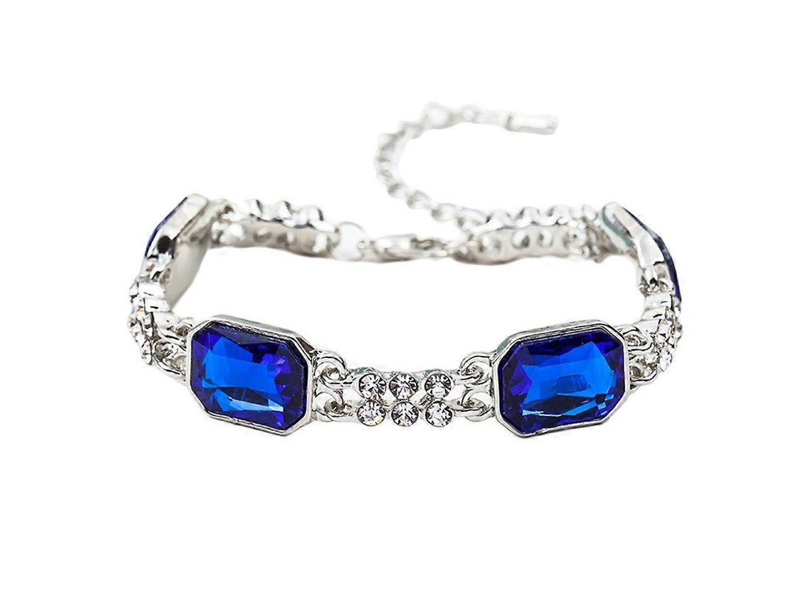 Elegante pulsera de mujer con cristales y pedrería Nostalgia88 (azul oscuro)
