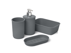 Conjunto de Baño TATAY Baobab (Gris - Plástico - 17 x 11.3 x 16.5 cm)
