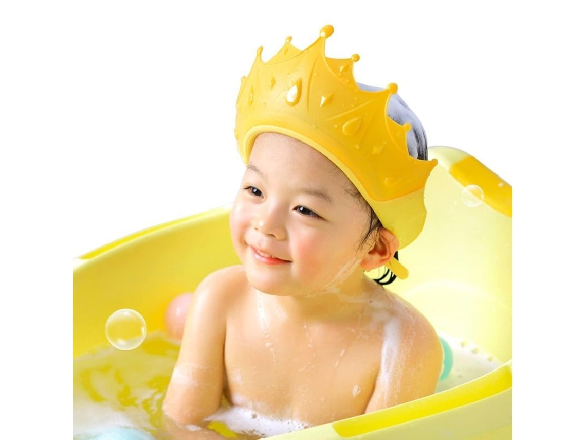 Gorro De Baño Para Bebé, Tapa De Champú Ajustable, Diseño De Corona, Impermeable Para Niños.