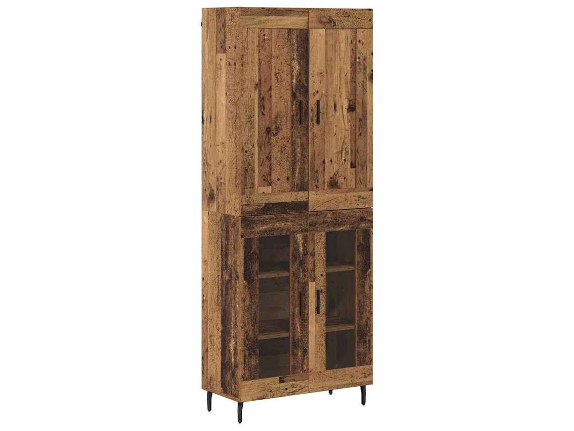 Maison Exclusive - Aparador Alto 2 Pcs Madera Vieja Madera De Ingeniería