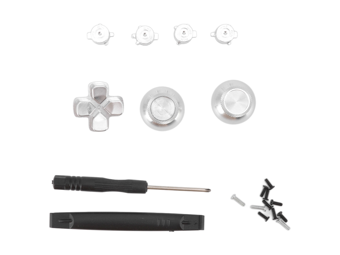 Kit de botones de repuesto para la cruceta del mando de PS5, aluminio, plata.