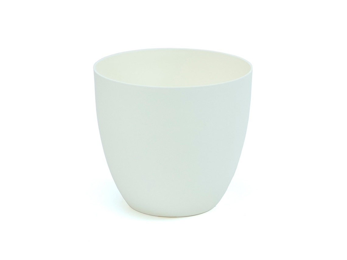 PLASTIKEN TES - Maceta Redonda Cuenco Diámetro 32 cm Capacidad 175L Blanco