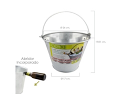 Cubo Zinc Metal Galvanizado Multiusos  6 Litros 26 x 17 x 19 (alt.) cm con Abre Botellas ORYX