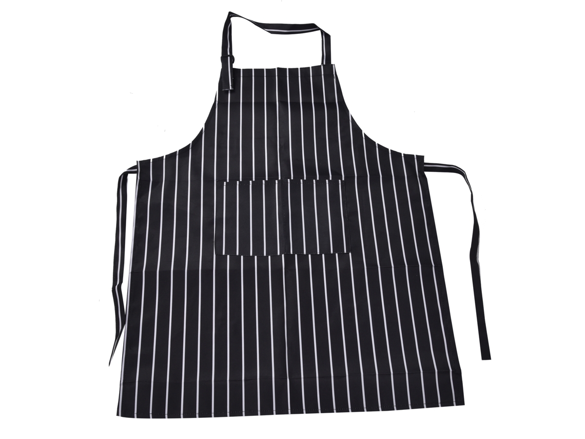 Delantal De Cocina A Rayas Elegante, Impermeable Y Resistente Al Desgaste Para Hombres Y Mujeres, Con Correa Ajustable Para El Cuello Y Bolsillos Dela
