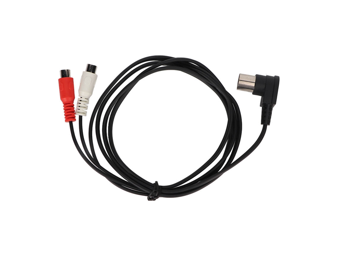 Cabo De Áudio Din 5pin Macho Para 2rca Fêmea 90 Graus 1.5m Splitter Plug And Play