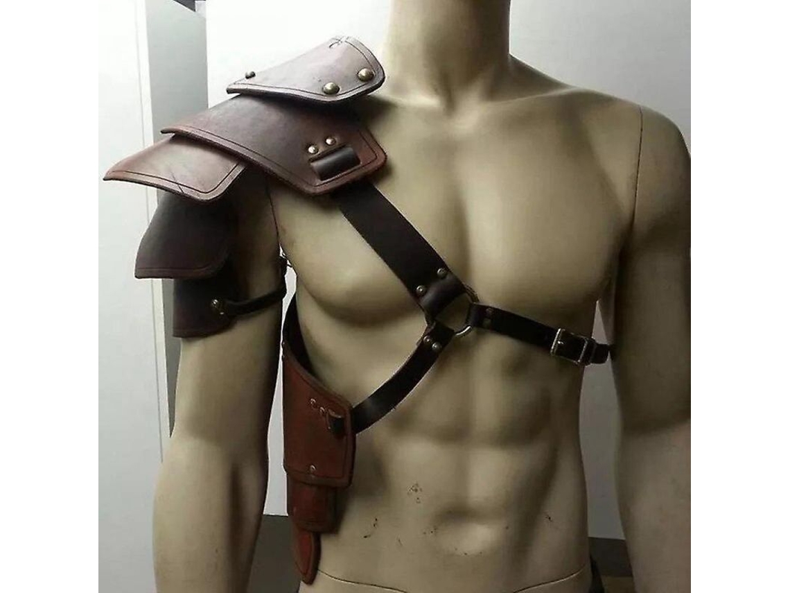 Arnés De Cuero Medieval Vikingo Steampunk Gótico Para Hombreras, Cosplay Y Larp Ajustable