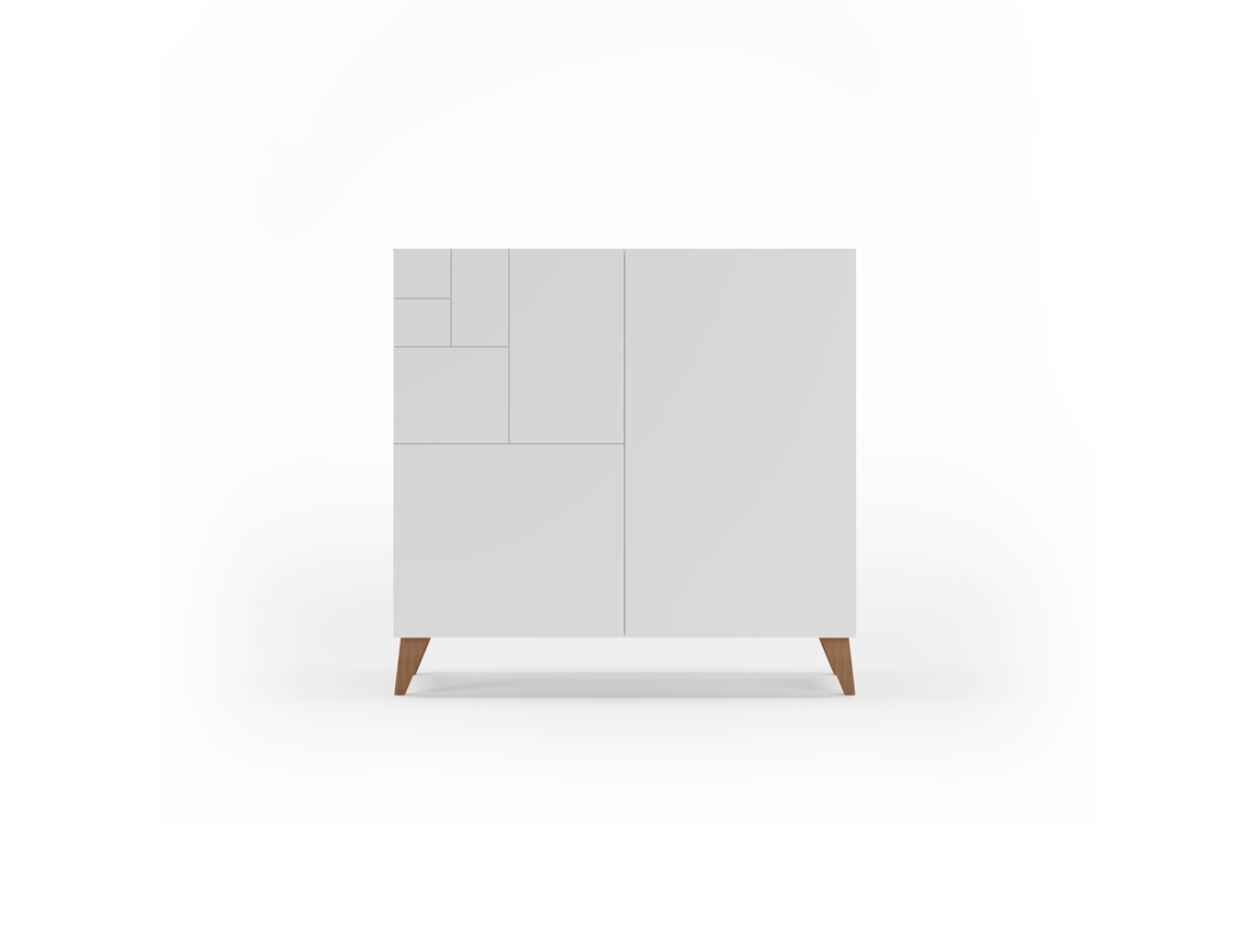 Zapatero HERDASA Bergen Blanco, Nogal (87 x 90 x 27 cm)