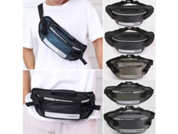 KKLV - Riñonera deportiva de gran capacidad con franjas reflectantes, impermeable y resistente.