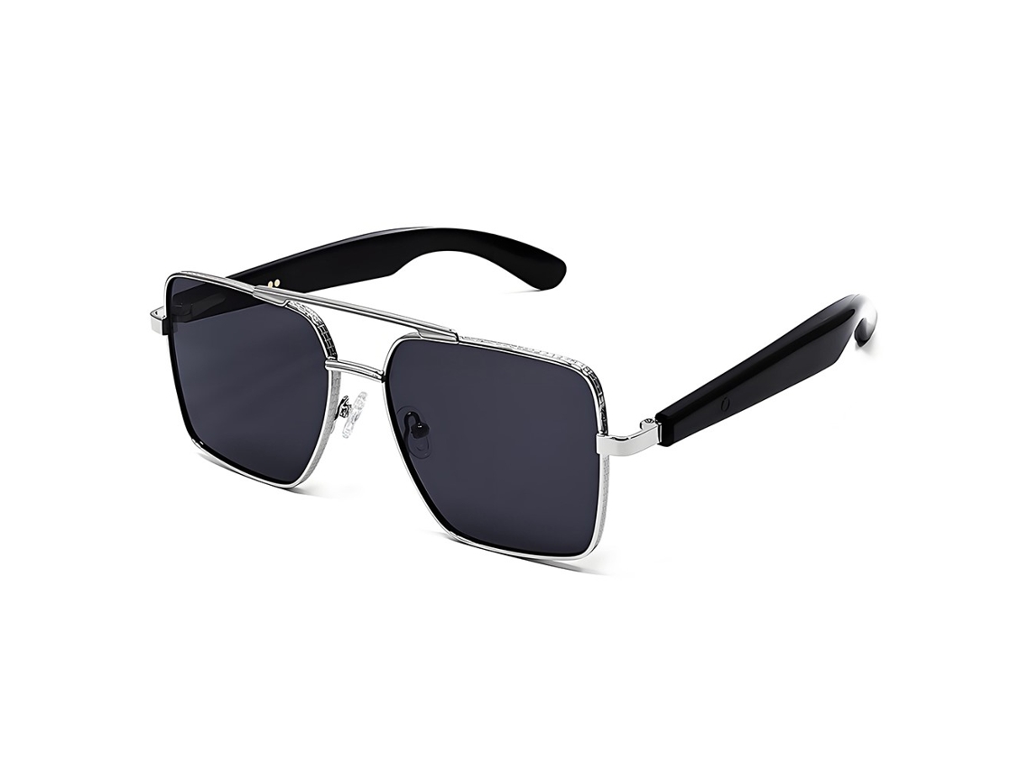 Gafas inteligentes Eifson GT30, auriculares, interruptor automático, bisagra metálica (plateada y negra)
