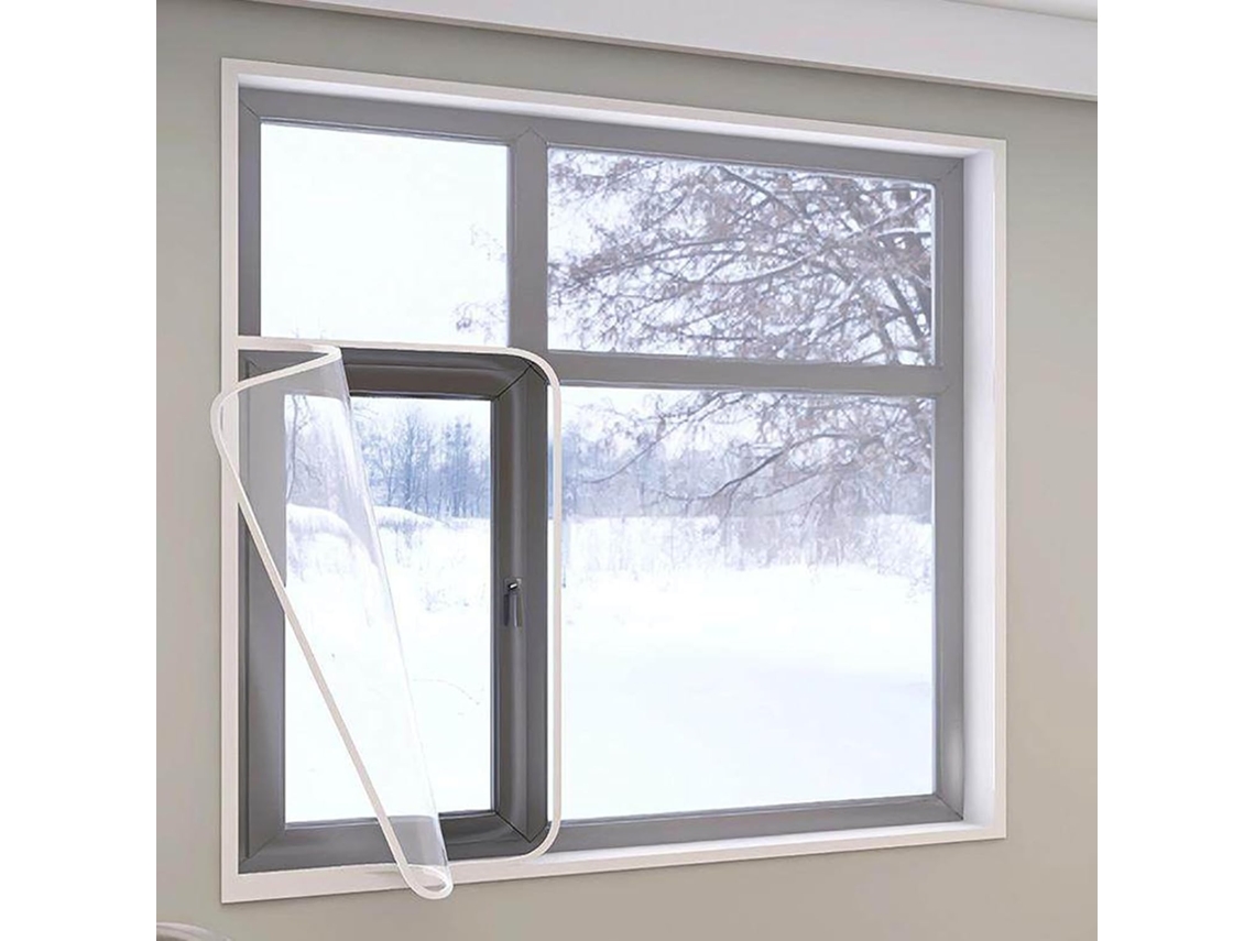Lámina Aislante Transparente Para Ventanas, Kit De Aislamiento Térmico Interior Invierno, Lámina Burlete, F...