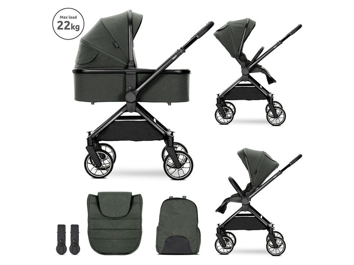 Carrito De Bebé Lorelli Reya 2 En 1 Con Manillar Reversible - Green