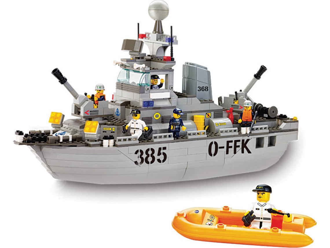Blocs de Construcción SLUBAN Army Patrulla Boat 461 Piezas (Edad Mínima: 6 Años - 57 x 9 x 38 cm)