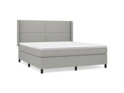 Maison Exclusive - Cama Box Spring Con Colchón Tela Gris Claro 180x200 Cm