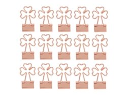 15 Clips De Papel Metalicos Bonitos Rosa Trefoil Para Oficina Hogar Escuela Fuerte Agarre