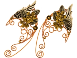Brazaletes Y Protectores De Orejas De Elfo De Metal Dorado Sin Perforación, Pendientes De Brazalete