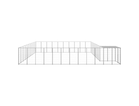 vidaXL Perrera plateada 31,46 m² acero