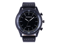 Reloj De Moda Para Hombre Con Correa De Piel Sintética Y Esfera Redonda Grande - Cuarzo