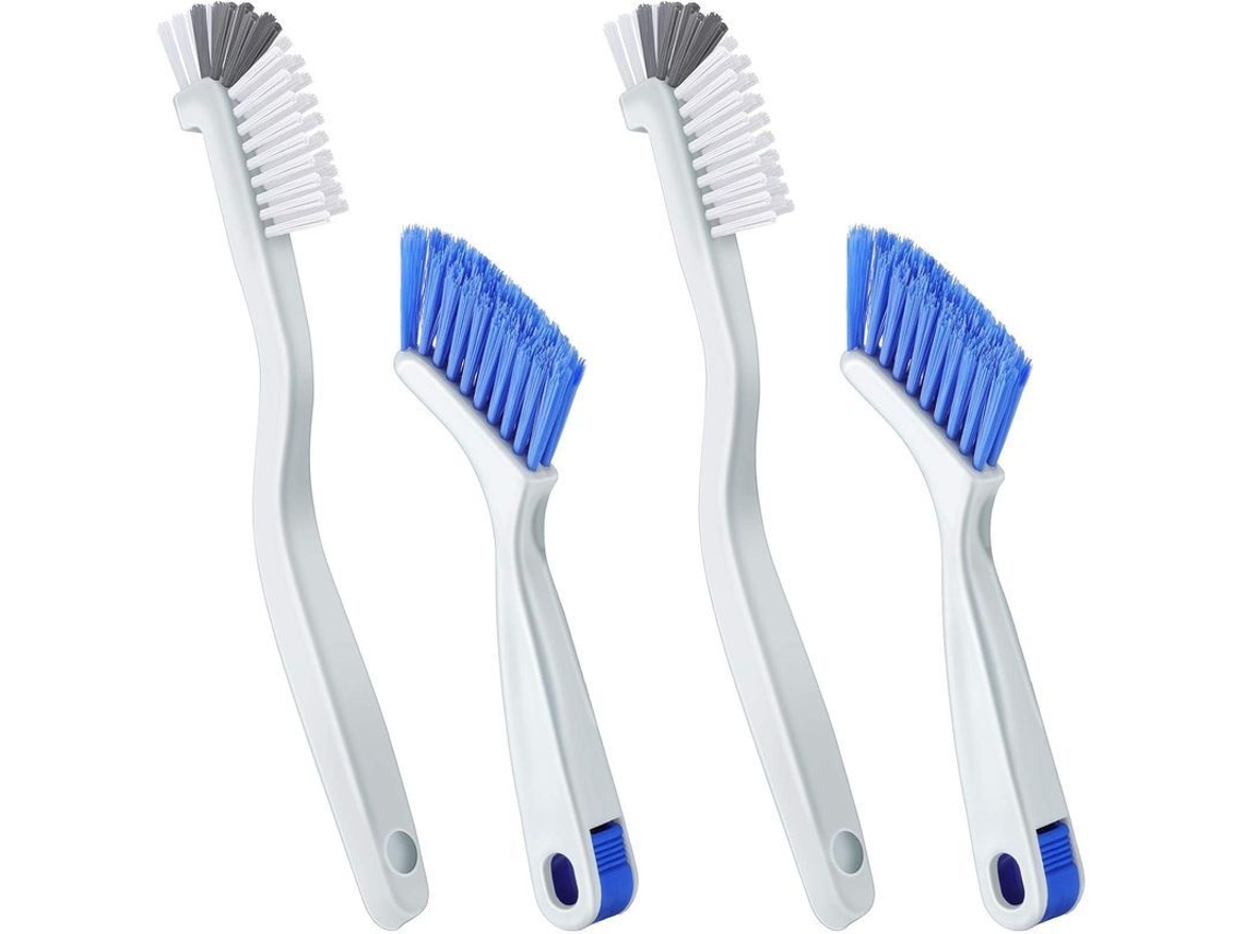 Juego De 4 Cepillos De Limpieza Para Botellas, Fregadero, Cocina, Ventanas Y Baño (blanco, Azul)