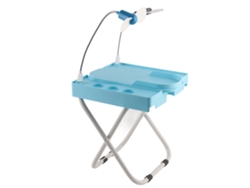 Reposapiés Profesional Ajustable Antideslizante Para Pedicura Con Lupa Led Y Ventilador De Secado.