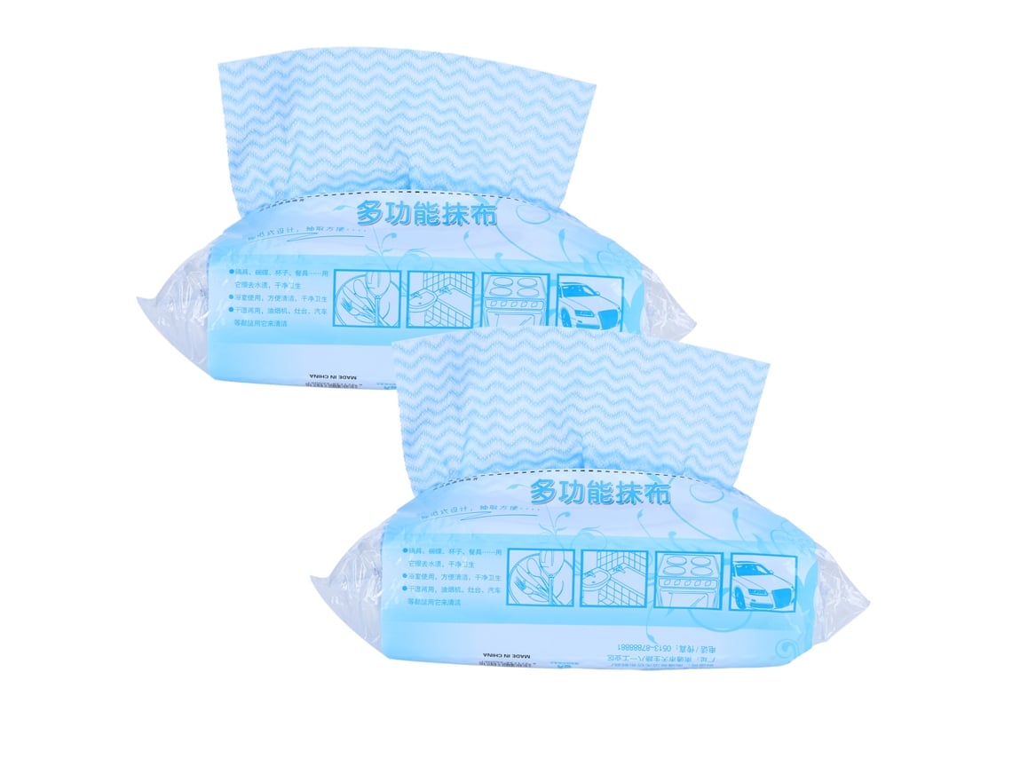 Paquete de 2 paños desechables para lavavajillas no tejidos (azul)