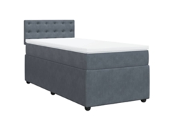Maison Exclusive - Cama Box Spring Con Colchón Terciopelo Gris Oscuro 90x190 Cm