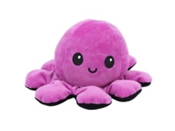 Ats-muñeco De Peluche Pulpo Reversible De Doble Cara Animal Flip Multicolor Juguetes Para Bebés (moradonegro)
