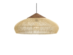 Lámpara colgante Boãªmia, casquillo E27, madera y ratán, 60 cm de diámetro, sin bombilla, D60x30 OEM