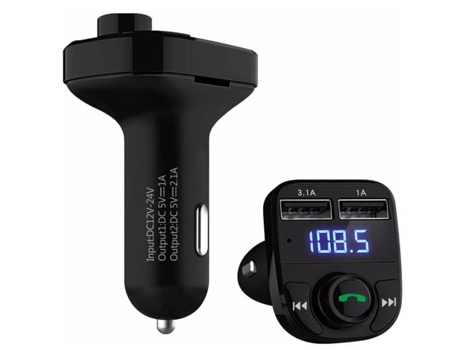 Transmissor FM Sem Fio Bluetooth para Coche Mp3 CHRONUS FSQ_zzh_0620_20 Negro