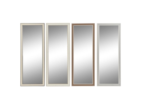 Espejo de pared DKD Home Decor Cristal Marrón Blanco Gris oscuro PS Tradicional 4 Unidades (36 x 2 x 95,5 cm)