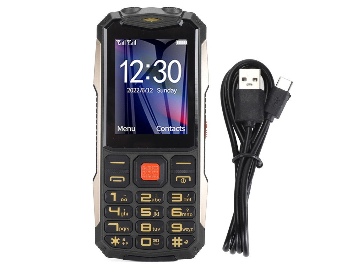 Teléfono Móvil Para Mayores 2g Ultra Delgado 4800mah Doble Sim Sos Alarma Sonido Claro Pantalla 2.6" Textura Antideslizante Negro
