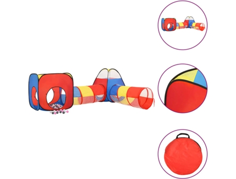 vidaXL Tienda de juego de niños con 250 bolas multicolor 190x264x90 cm