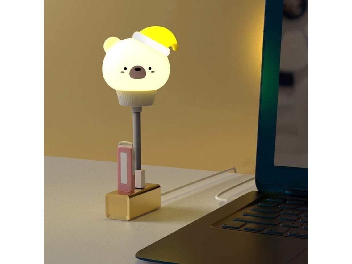 Lámpara Nocturna Usb Con Forma De Animal Xiong Bai De 16 Cm, Luz Suave Que Protege Los Ojos Para Usar Con La Computadora.