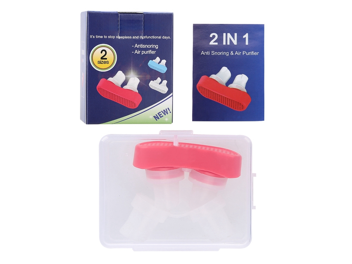 Purificador nasal antironquidos mejorado, dispositivo para detener los ronquidos, rejillas nasales, filtro de aire rojo