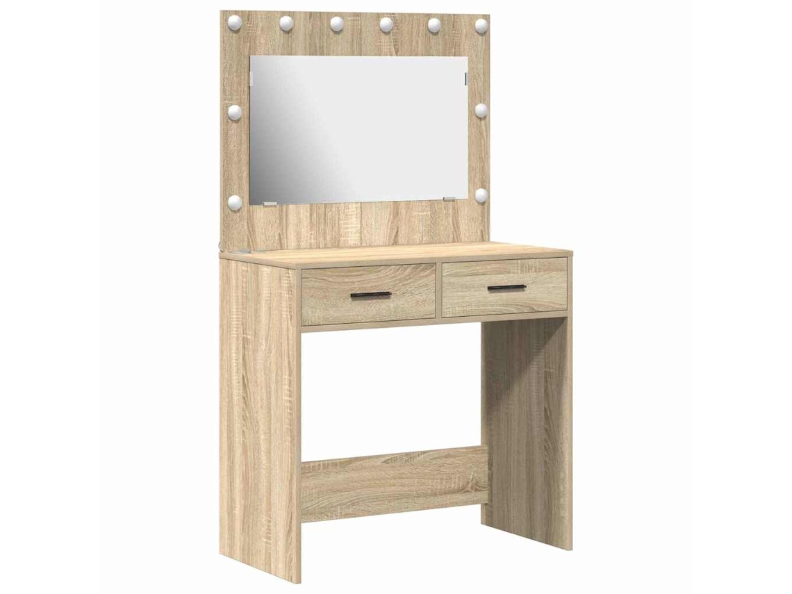 Mesa Tocador | Mesa De Vestidor Con Cajón Roble Sonoma 78,5 X 41 X 135 Cm