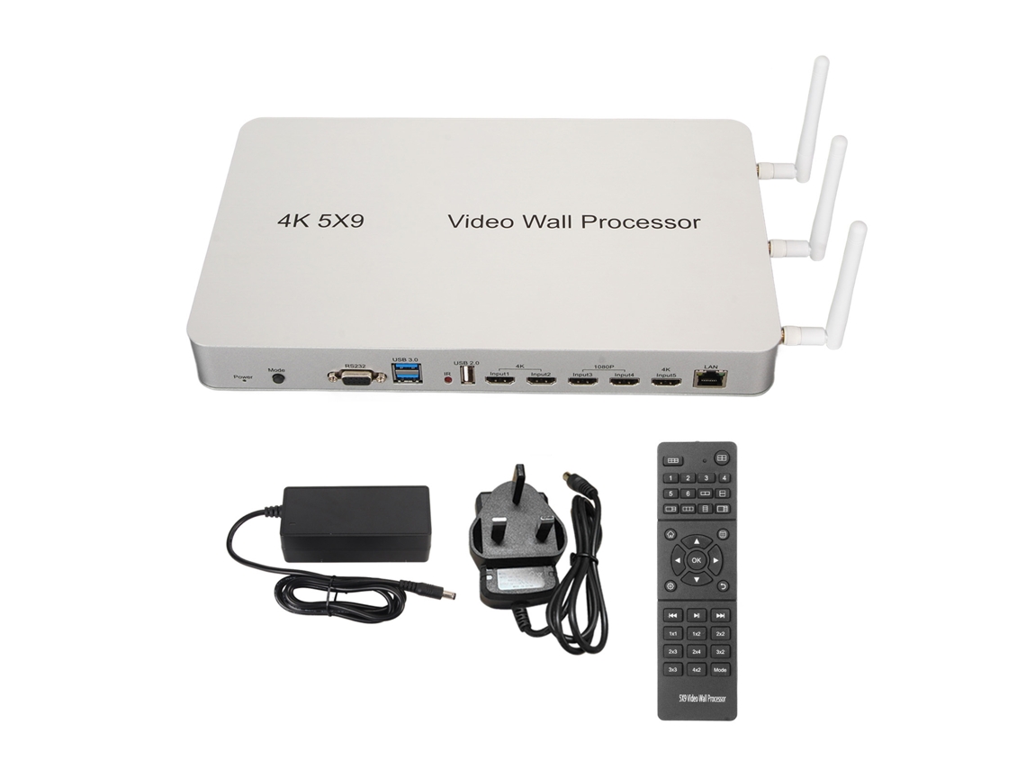 Controlador de videowall con múltiples modos de empalme e interfaz HD