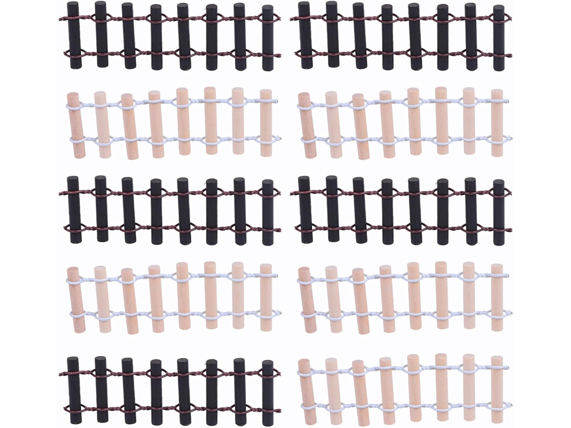 Valla En Miniatura Para Jardín De Hadas Inoomp, 10 Piezas Con Alambre De Hierro Flexible, Forma Ajustable Para