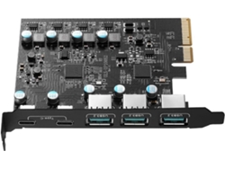 Tarjeta Pcie A Usb 3.2 Con Ancho De Banda De 20 Gbps, Convertidor De 5 Puertos (3x A, 2x C, D) Para 8