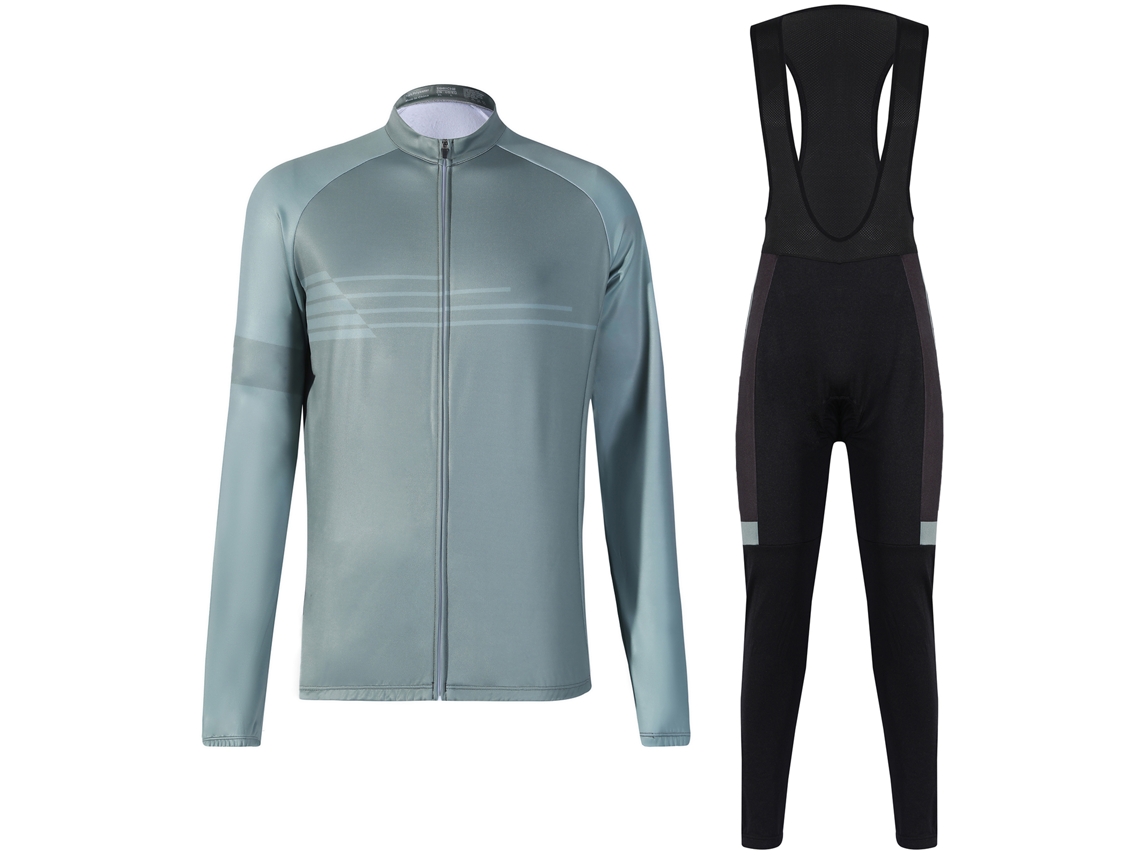 Conjunto De Maillot De Ciclismo De Invierno Para Hombre Con Culotte Acolchado Y Chaqueta De Ciclismo De Manga Larga Abrigada.