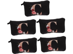 Juego De Neceser Portátil De 5 Piezas Con Letras Impresas, Organizador De Maquillaje Impermeable