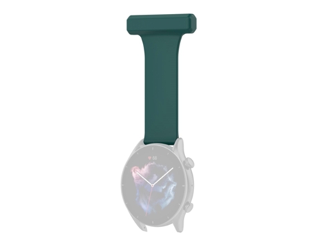 Correa de Silicona estilo pasador 22mm para Huawei Watch GT Runner/Samsung Galaxy Watch3 45mm - verde oscuro