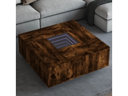 Mesa De Centromesa Auxiliarmesita De Centro Con Infinity Led Roble Ahumado 100x100x40 Cm Wsd16200