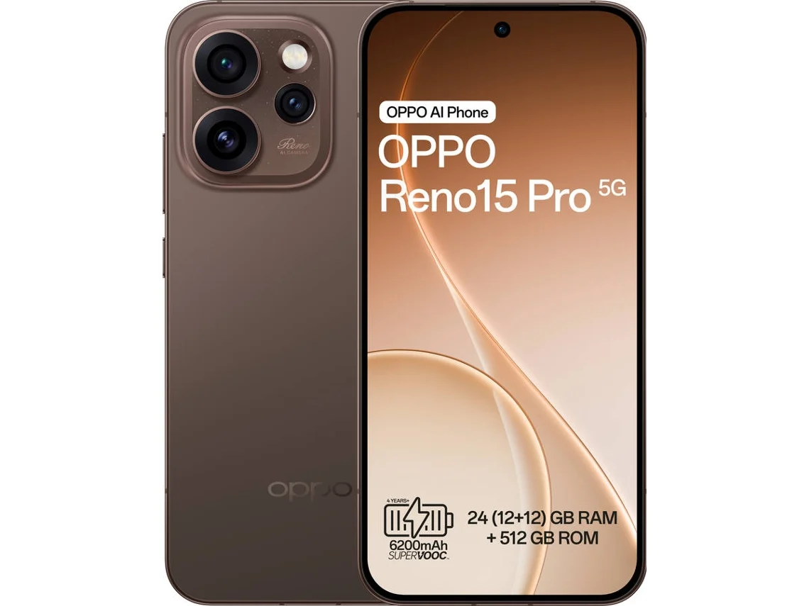 Smartphone OPPO Reno 15 Pro 5G (6.32'' - 12 GB - 512 GB - Negro Mocha)