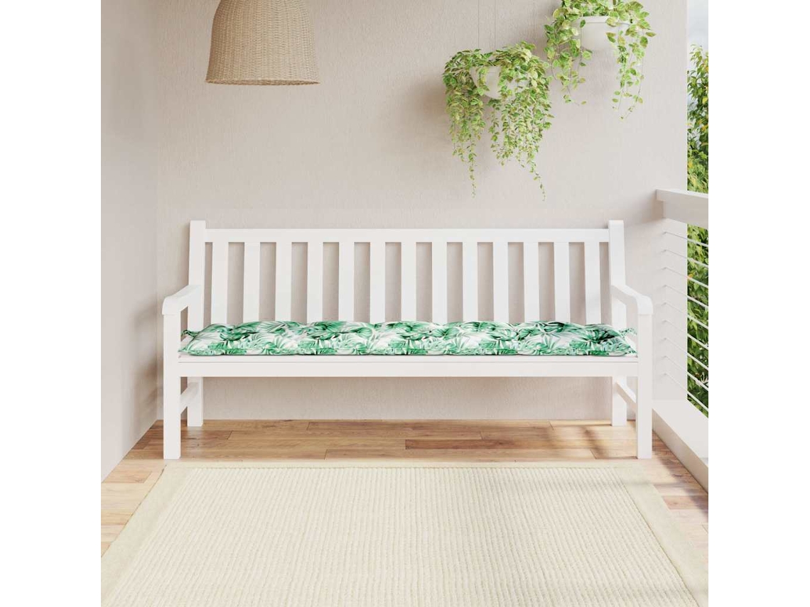 Cojín Banco De Jardín Tela Oxford Estampado Hojas 180x50x7 Cm