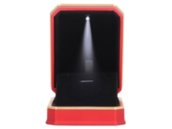 Caja de terciopelo rojo para collar con LED para regalo de boda y compromiso